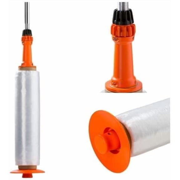 SSBM Wrap-Stik Long Handle Wrapper Dispenser 3" Core for 12"-20" Stretch Wrap Black/Orange 1 Pc for Packaging Wrapping