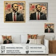 thumbnail image 4 of Designart "Chronicles of Vintage Obama Collage I" People Wall Art - Modern Red President/Political Hallway Wall Art Decor, 4 of 6