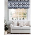 thumbnail image 5 of Blue Aztec Curtain Valances for Windows, Boho Southwest Farmhouse Ethnic Motifs Kitchen Valance Window Treatment, Light Filtering Block Curtains for Bathroom/Bedroom/Living Room 54'' x 18'', 5 of 9