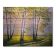 thumbnail image 3 of Designart 'Sunrise Glow Through The Birches I' Traditional Print on Natural Pine Wood, 3 of 5