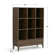thumbnail image 4 of Simpli Home Harper SOLID HARDWOOD 58 inch x 42 inch Mid Century Modern Cube Storage Bookcase with Drawers in Walnut Brown, 4 of 11