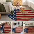 thumbnail image 6 of Vintage American Flag 8' Round Area Rug, Retro USA Flag Wooden Washable Non-Slip Large Circle Rugs for Living Room Bedroom, Soft Low Pile Rug Carpet for Dining Room Kitchen Farmhouse, 6 of 9
