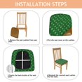 thumbnail image 4 of Green Christmas Snowflake Seat Covers for Dining Room Chairs Set Of 4,Stretch Printed Washable Chair Seat Cover with Elastic Ties and Button,Removable Waterproof Couch Cushion Covers, 4 of 6
