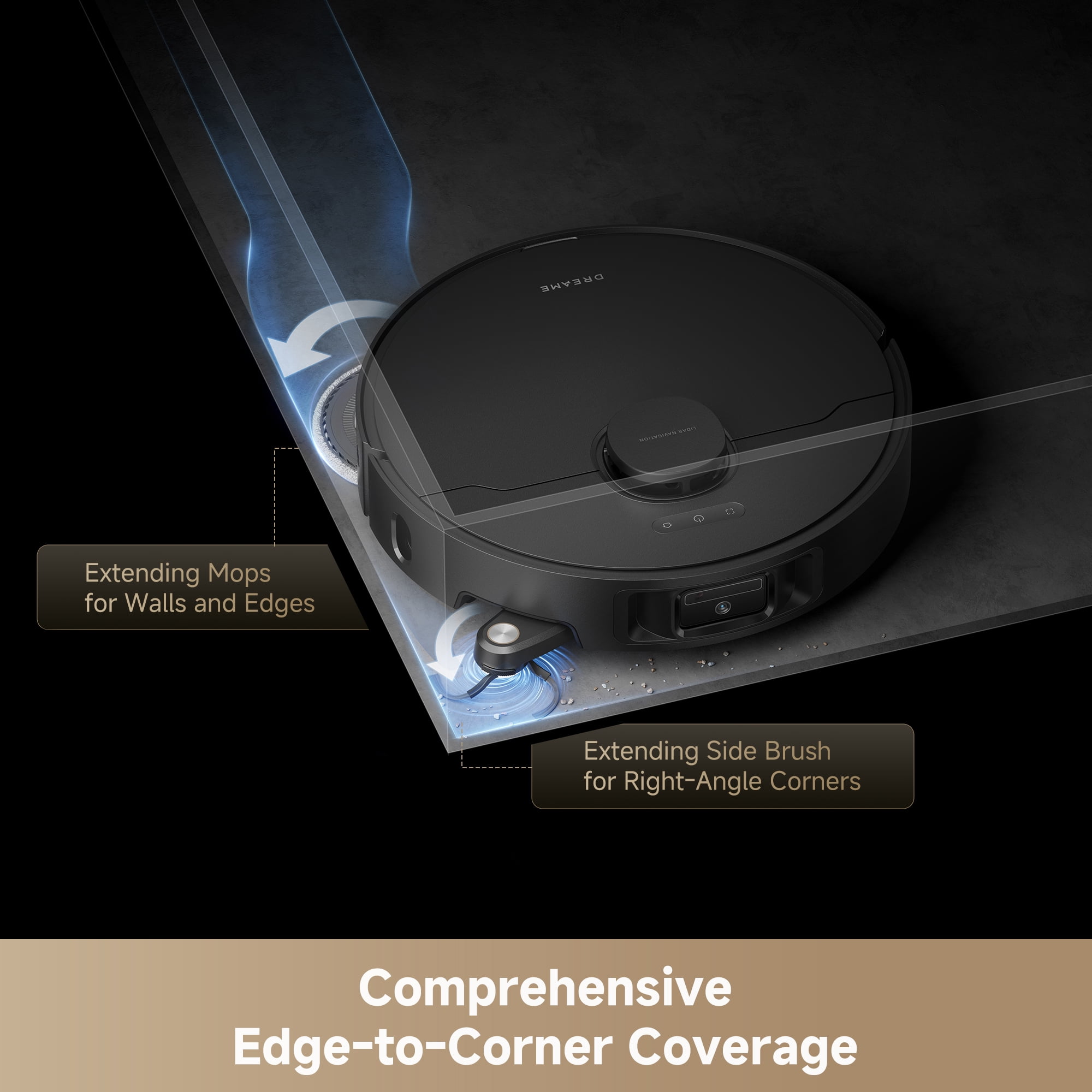 DREAME L40s Ultra Robot Vacuum Kit and Mop,19000Pa Suction, Auto-Empty Mop Self-Cleaning ,Detangling DuoBrush, Extending Mops and Side Brush, 1.57in Obstacle Clearing, App & Voice Control, Black