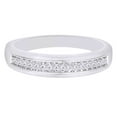 thumbnail image 2 of AFFY (0.33 cttw) Round Shape White Natural Diamond Men's Wedding Band Ring In 10k White Gold Ring Size-6, 2 of 2