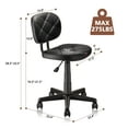 thumbnail image 3 of KLASIKA Swivel Rolling Stool PU Leather with Adjustable Foot Rest Height Adjustable Task Drafting Chair with Back (Black) 1pack, 3 of 8
