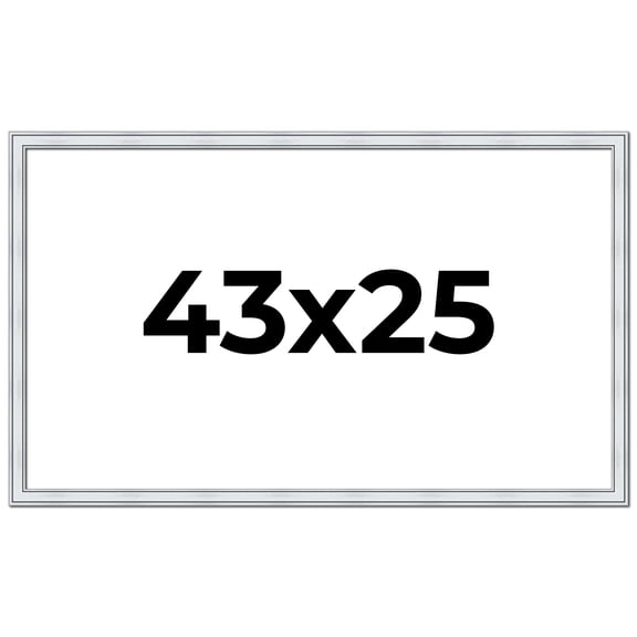 43x25 Frame Sterling Silver Solid Wood Picture Frame | 1.25 Inch Moulding Width | 0.75 Inch