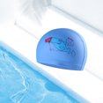 thumbnail image 3 of Gorro de Natación 3D PU Sunnimix para menores de 12 años Niño Niña con gorro de baño de Pelo corto a mediano Tiburón azul, 3 of 7
