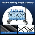 thumbnail image 5 of Moon Lence Big Capacity Garden Portable Hand Cart with All-Terrain Beach Wheels Collapsible Folding Wagon Cart Heavy Duty Folding, Adjustable Handle & Drink Holders, 5 of 9