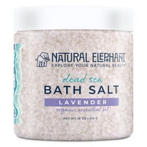 Natural Elephant Dead Sea Salt with Lavender Essential Oil 18oz Jar