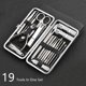 thumbnail image 5 of Manicura Set, 19 en 1 Manicura y Profesional Herramientas de Cortauñas Manicura Uñas Clipper Kit de Viaje Ear Pick Set Ceja y Nariz Recortador con Cuero Negro Caso ShuxiuWang 1327537017332, 5 of 5