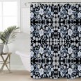 thumbnail image 2 of Small Stall Shower Curtain 36x72 Inch Narrow Half Size Black Blue Floral Bath Curtains Bathroom Decor Vintage Pastoral Botanical Leaves Waterproof Fabric Shower Curtain Set with Hooks 36 Inch, 2 of 6
