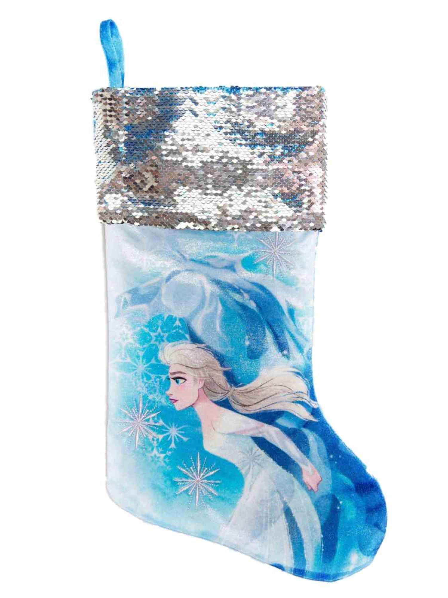 Disney Christmas Decoration Stocking 18" Frozen Stockings Sequins on Cuff 