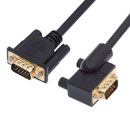 Xiwai 100CM 90 Degree Left Angled VGA RGB Male to Straight Male Extension Cable 3COAX 6C for Monitor Projector Computer