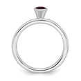thumbnail image 3 of 925 Sterling Silver Stackable Expressions High 4mm Round Garnet Ring Size: 9; for Adults and Teens; for Women and Men, 3 of 6