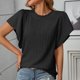 thumbnail image 3 of Usted Es Más Que un Puntaje de Prueba Capa de Camisa de Manga Corta con Ruffles, Estampado Cuello Redondo Blusa Casual, 3 of 5