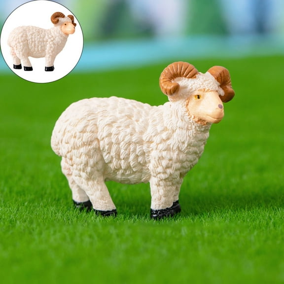 Resin Miniature Sheep Figurine - Realistic Animal Decor for Home, Crafts & Kids’ Learning, Durable Desk Ornament