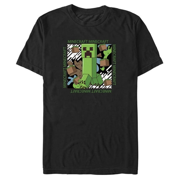 Men's Minecraft Creeper Square Frame Graphic T-Shirt