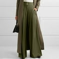 thumbnail image 2 of 2026 ! JINMGG Womens Plus Size Pants Women's Fashion Casual Full-Length Loose Pants Solid High Waist Trousers Long Straight Wide Leg Pants Army Green XXXXL, 2 of 8