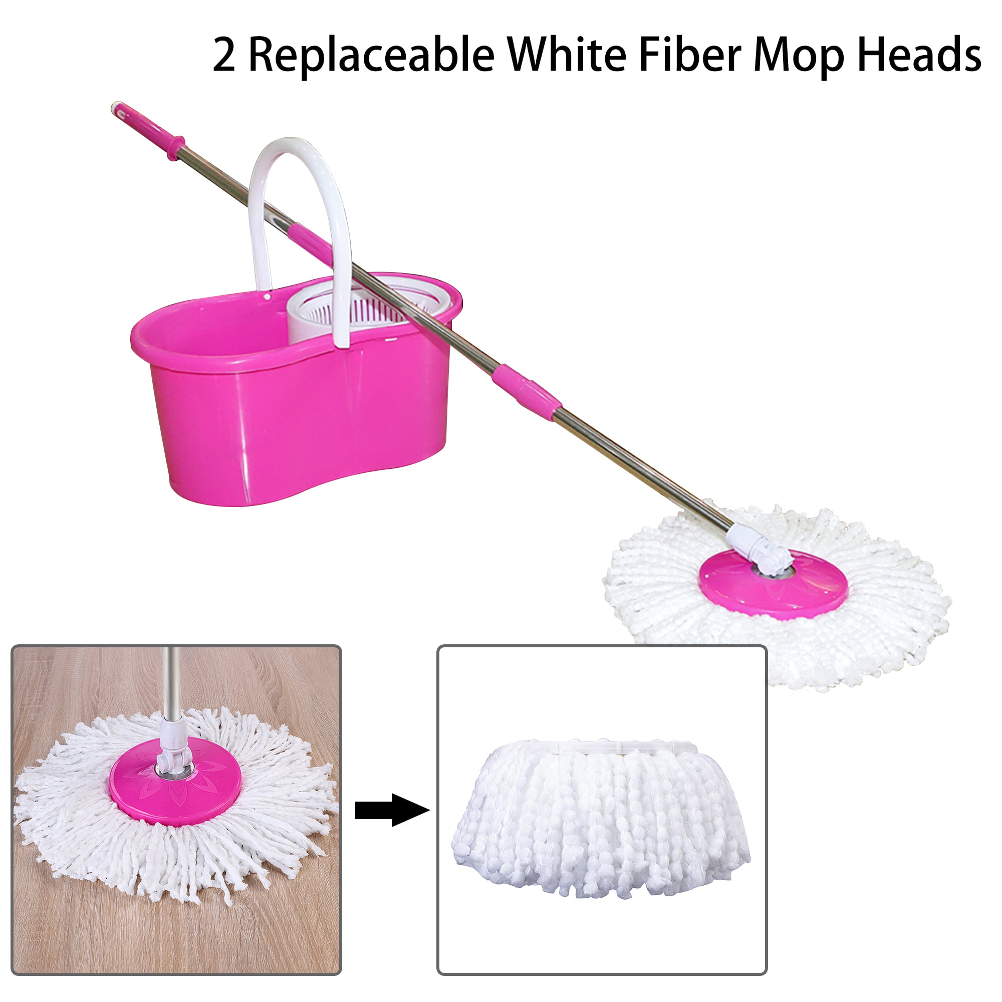 360-deg Spin Mop with Bucket & Dual Mop Heads - On Sale - Bed Bath & Beyond  - 33999379