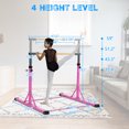 thumbnail image 7 of Gymnastics Bar for Kids with Adjustable Height Gymnastic Training Kip Bar Horizontal Bar for Kids 300 lbs Weight Capacity Gymnasts 1-4 Levels for Age 3-8, 7 of 7