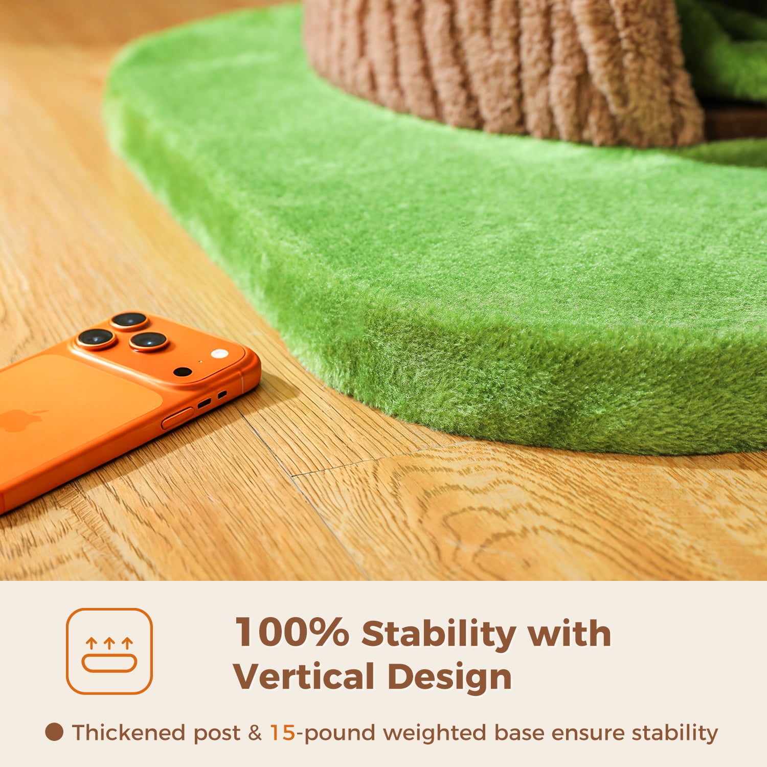 Pefilos 68" Tall Forest Cat Tree Tower with 4 Condos, Flower Top Bed & Thick Scratching Post (φ3.8in), Large Heavy Duty Tree That Looks Like a Tree for Multi-Cat, Brown