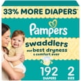 thumbnail image 1 of Pampers Swaddlers Diapers, Size 2 (10-22 lbs), Absorbent, Keeps Baby Dry and Comfortable, Skin Safe Disposable Baby Diaper, 1 of 27