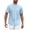 Sky Blue, variant on Mens Banded Collar Dress Shirts Casual Short Sleeve Button Down Collar Shirt Solid Casual Summer Beach Vacation Tops