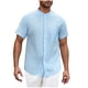 thumbnail image 2 of pstuiky camisetas para hombre, Camiseta deportiva informal de verano para hombre, de manga corta, con botones y color liso camisetas de hombre l, 2 of 6