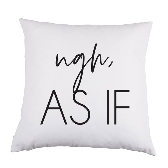 Ugh As If White Satin Throw Pillow 16 inch Square with Insert Included