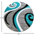 thumbnail image 4 of Flash Furniture Athos Round Contemporary White, Black, Grey, Turquoise Area Rug, 4' x 4', 4 of 7