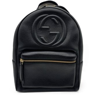Pre-Owned GUCCI Techno Canvas Backpack with Cat Head Leather 