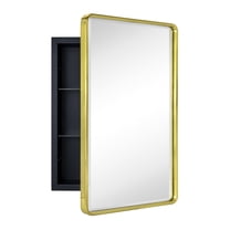 TEHOME Eldee Rectangle Metal Framed Bathroom Medicine Cabinet 16x24 - Brushed Gold
