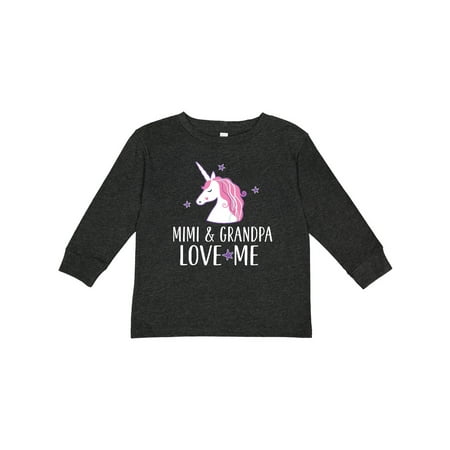 

Inktastic Mimi and Grandpa Love Me Unicorn Gift Toddler Toddler Girl Long Sleeve T-Shirt