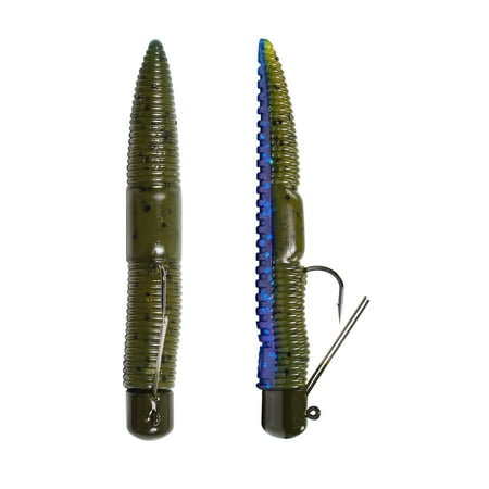 Lunkerhunt Pre-Rigged Finesse Worm Soft Bait Okeechobee Craw 3 in 1/4 oz 3 Pack