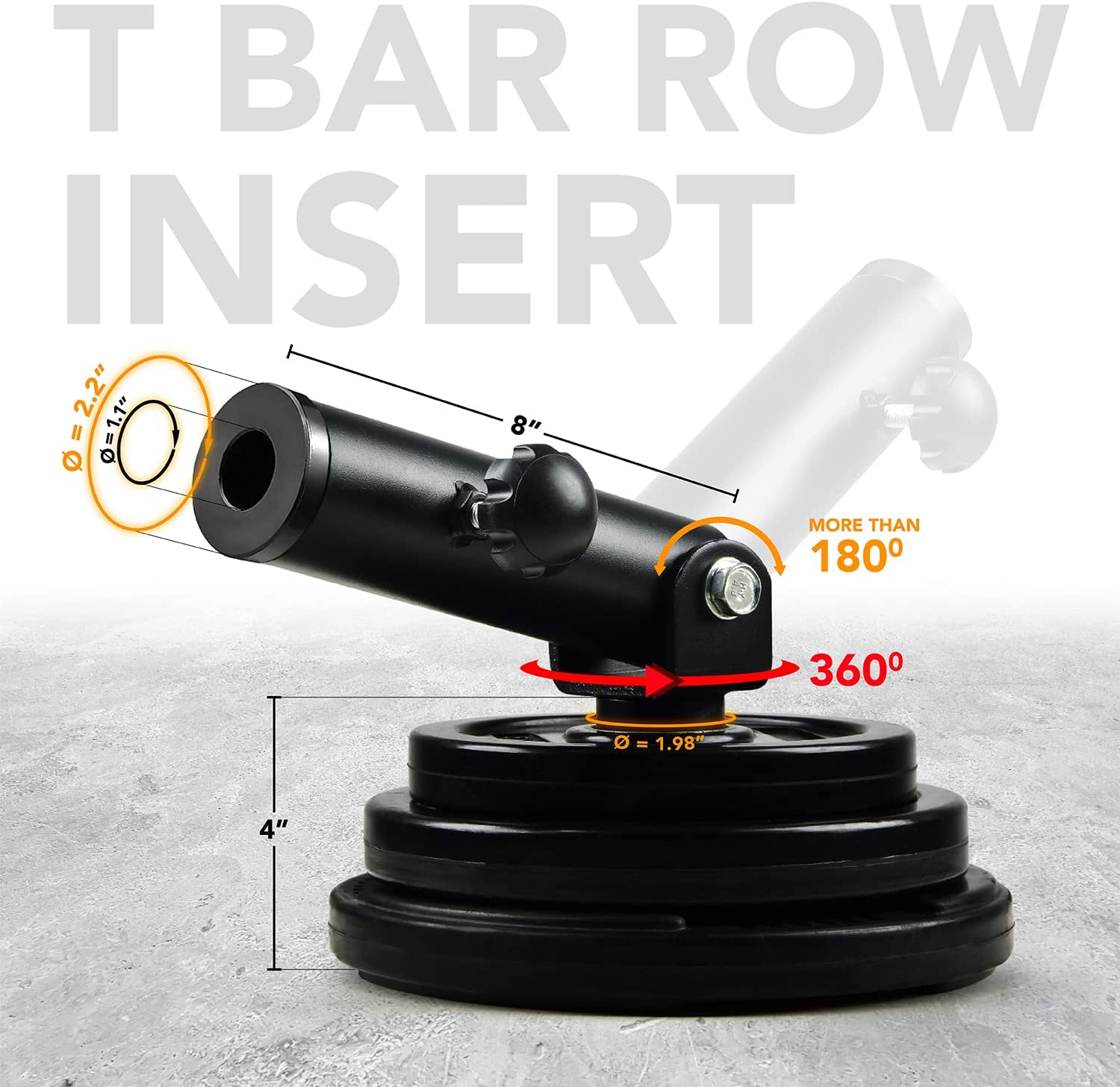 Yes4All T-Bar Row Plate Insert With 360-Degree Swivel Black Single - image 7 of 7
