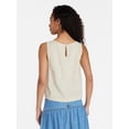 thumbnail image 4 of Time and Tru Women’s Linen Blend Sleeveless Top, Sizes XS-XXXL, 4 of 6