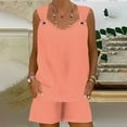 thumbnail image 4 of pimelu Summer Saving 2 Pieces Sets for Women Womens Summer Tops Sets Sleeveless Tank Tops and Shorts Sets with Pocket Trendy Solid Lounge Sets, 4 of 7