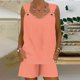 thumbnail image 4 of Camisola Tops para las Mujeres Cuello en V sin Mangas con Pantalones de Bolsillo, Pantalones de Mujer Casual para Primavera Verano, 4 of 7