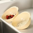thumbnail image 4 of YOBOLK Kitchen Colander Strainer Basket Drainage Basket Rice Panner Rice Sieve Household Kitchen Multifunctional Washing Vegetables Basket Draining Basket Strainers and Colanders, 4 of 9