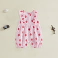 thumbnail image 2 of Baby Onesies Girl Baby Girl Watermelon Romper Sleeveless Ruffle Smocked Bubble Bodysuit Cute One Piece Summer Outfits, 2 of 6