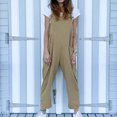 thumbnail image 3 of Mono De Carga Para Mujer Baggy Long Pants Causal Sling Jumpsuit Oversize Holidays Vacation (Khaki L) Cgtredaw para Mujer Caqui T S, 3 of 6