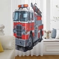 thumbnail image 6 of Fire Trucks Sheer Curtains 84 Inches Long, Modern Cartoons Vehicles Light Filering Curtains, Breathable Simi Curtain Privacy Drapes for Living Room Bedroom Lightweight Window Treatment, 6 of 9