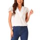 thumbnail image 1 of INSPIRAR CHIC Blusas de Cuello en V Plisadas para Mujeres con Mangas de Mariposa Camisetas Casual de Verano XS Blanca, 1 of 5
