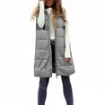 thumbnail image 3 of Pounoo Long Puffer Vest Women Winter Warm Long Gift Quilted Sleeveless Jackets with Pockets Fall Fashion Zip Up Puffy Coat Outerw ear, 3 of 9
