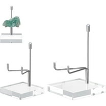 2Pcs Adjustable Metal Arms Display Stand Easel with Acrylic Base 2 Sizes Big Easel Holder Rock Display Stand Acrylic Easel Display Stand