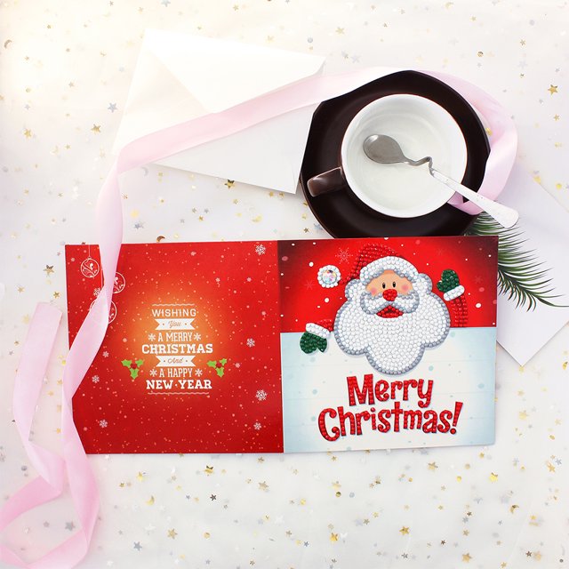 Cuadros Decorativos Tarjeta de felicitación de diamantes de imitación de Navidad Kit de taladro de diamante de brillo de forma especial de bricolaje Ehuebsd embutido en tela