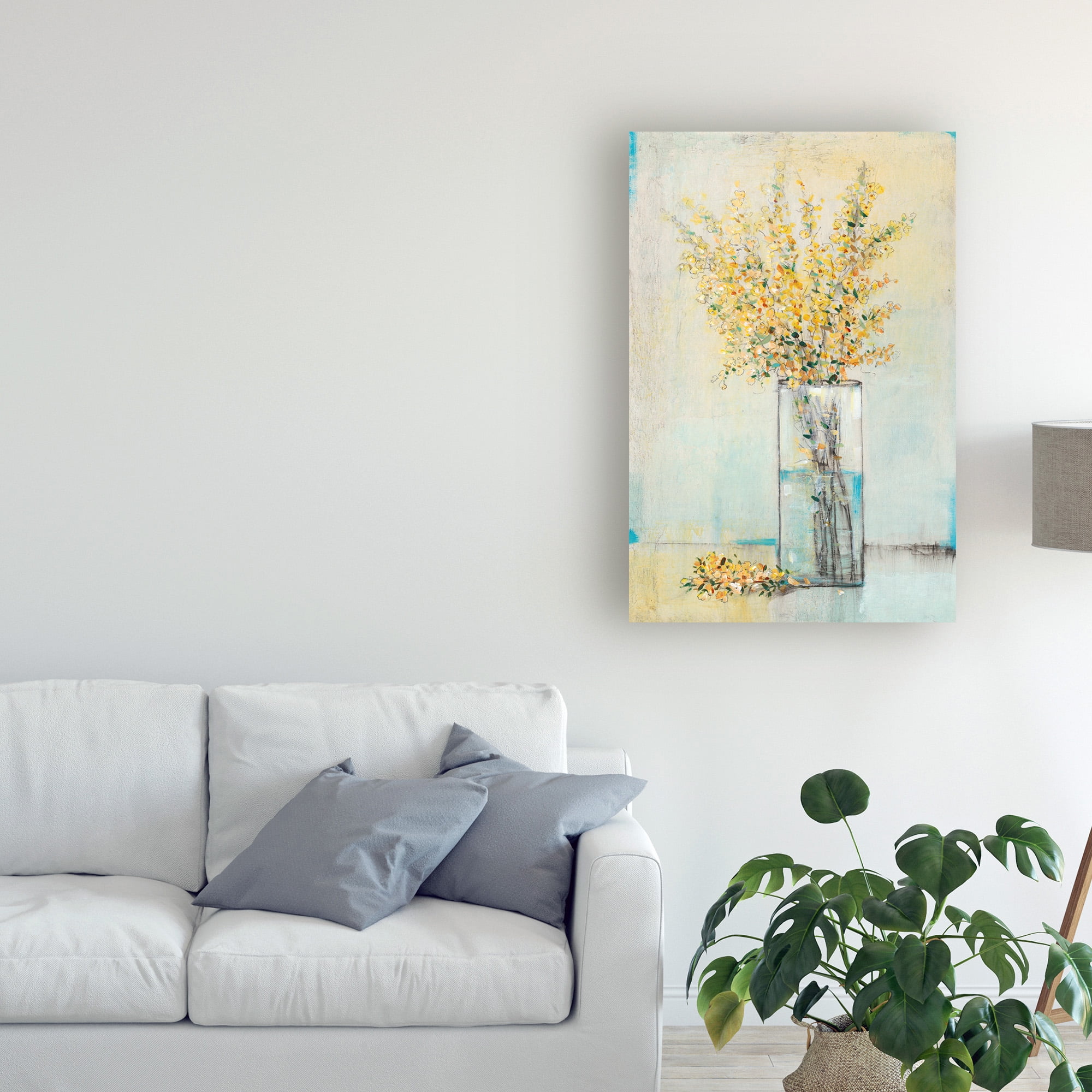 Trademark Fine Art 'Yellow Spray in Vase I' Canvas Art by Tim OToole