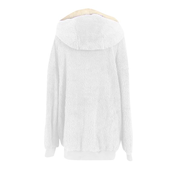 GaThRRgYP Womens Coats and Jackets Plus Size,Women Plus Size Winter Warm Loose Plush Zip Hooded Jacket Coat