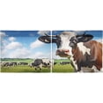 thumbnail image 3 of FREEAMG 36 Inch Length Kitchen Curtains Funny Cows 2 Panels Half Window Sheer Curtains Rod Pocket Farmhouse Short Drapes for Bathroom Cafe Basement, 3 of 7